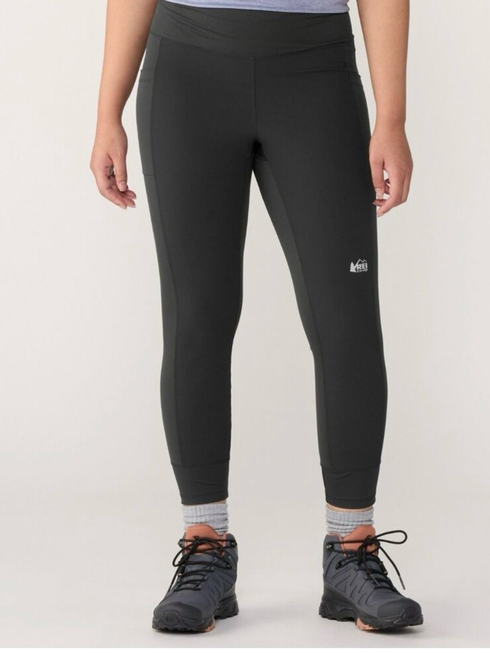 REI Coop Trailmade Legging Tights Black UPF 50+ Water Resist Deep Pockets Small